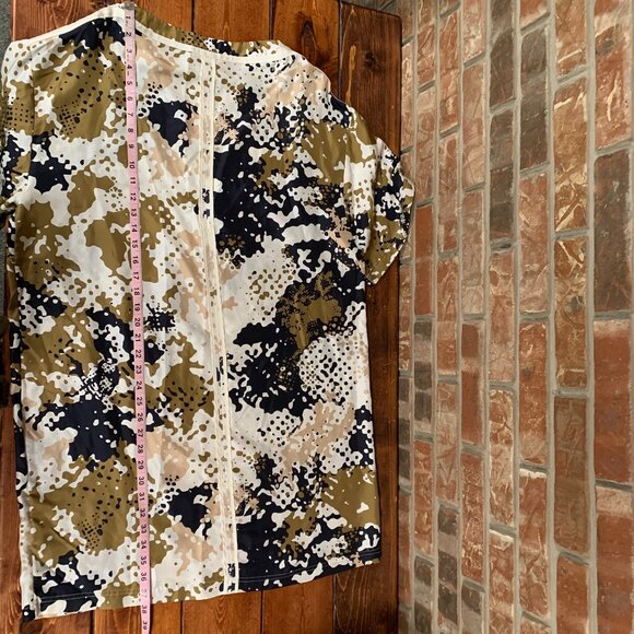 Rag & Bone Chester 100% Silk Camo Large Women's USA Oversized T-Shirt Dress EUC - Picture 8 of 13